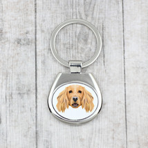 A key pendant with a English Cocker Spaniel dog. Geometric dog - $12.89