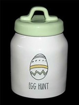 Rae Dunn Embossed Egg &quot;EGG HUNT&quot; 6-1/2&quot; Tall Green Top Sealed Canister NEW - £23.96 GBP