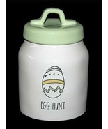 Rae Dunn Embossed Egg &quot;EGG HUNT&quot; 6-1/2&quot; Tall Green Top Sealed Canister NEW - $41.14 CAD