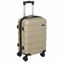 21 Inch Hardside Carry Luggage Carry-On Suitcase With Spinner Wheels Champagne - £65.53 GBP