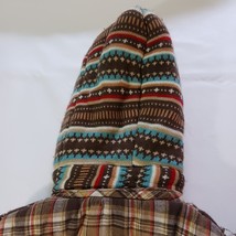 Rue 21 Women's Brown Multicolor Geometric Removable Hoodie Snap Button Jacket M image 14