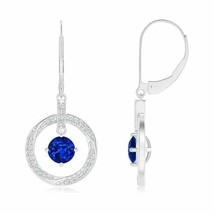Authenticity Guarantee 
ANGARA Sapphire Open Circle Drop Earrings with Diamon... - £2,135.88 GBP