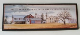 American Dream Bonnie Mohr Printed Wall Hanging Art Wood Barn Country Flag 7x19 - £33.24 GBP