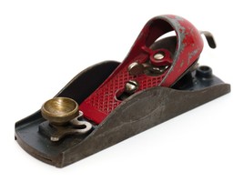 Vintage Small Smoothing Plane Planer Red Unbranded Collectible - $21.78