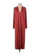 NWT Free People FP Beach Maxi Cardi in Red Rust Jersey Oversize Shirt Dress XS - £48.64 GBP