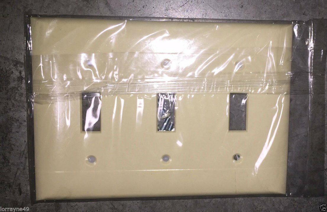 Leviton Ivory 3-Gang Toggle Switch Cover Wall Plates Switch plates 86011... - $3.79