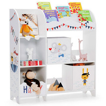 Wooden Children Storage Cabinet with Storage Bins - £108.37 GBP