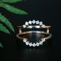 0.26Ct Round Cut Diamond Enhancer Wedding Engagement  Ring 14K Rose Gold Finish - £60.00 GBP