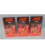 3 Sealed JVC T-120 SX High Performance VHS Tapes New Old Stock Factory S... - $14.50