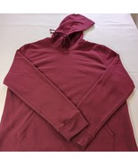 Tek Gear Men’s Red Cotton Blend Fleece Drawstring Pullover Hoodie Sweats... - $16.03