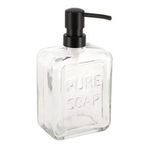 Clear Glass Soap Dispenser Pure SOAP 18 FL OZ - £13.61 GBP