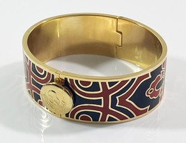 Mermaid Gold Tone Clamper Bracelet Black &amp; Red - £6.94 GBP