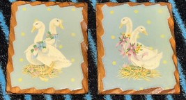 2 Small Vintage Duck Quality Wood Plaques 4” x 3” - £3.99 GBP