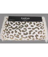 6 BEBE Gold Foil Leopard Print Woven Fringed Sides13&quot; x 19&quot; Thick Placem... - $48.00 CAD