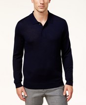 Club Room Men&#39;s Merino Wool Blend Polo Sweater,Navy Blue-XL - $21.99