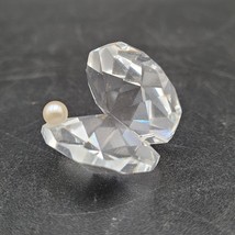 Vintage SWAROVSKI Crystal Glass Small Clam Shell w/Pearl Figurine Accent... - $24.74