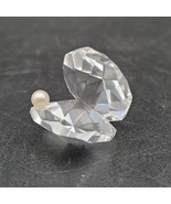 Vintage SWAROVSKI Crystal Glass Small Clam Shell w/Pearl Figurine Accent... - $33.94 CAD