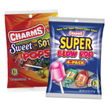 Charms Variety Super Blow Pop &amp; Sweet N Sour Lollipop Candy | Mix &amp; Matc... - £15.21 GBP+