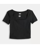 Juniors SO® Cropped Square Neck Tee Size XL - $14.01