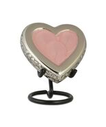 Small/Keepsake Loving Heart Pink- Pewter Brass Funeral Cremation Urn for... - $1,425.88 MXN