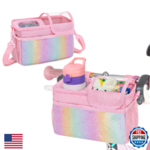 GRAOSO Kids Bike Basket Front Scooter Bag Insulated Cup Holder Pink - $44.86