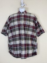 Roper Men Size L Multicolor Plaid Button Up Shirt Short Sleeve Pockets - £5.67 GBP