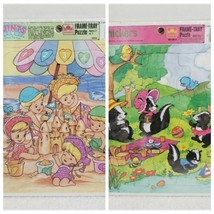 Quints  Picnickers Frame-Tray Puzzles 2-PACK 12-Piece Beach Golden 1990 NEW - $9.00