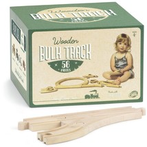 56-piece Bulk Value Wooden Train Track Pack - $93.99