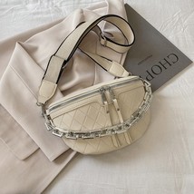 Multiuse Leather Saddle Bag Women&#39;s  Waist Shoulder Bags Fashion Designer Chains - £29.08 GBP