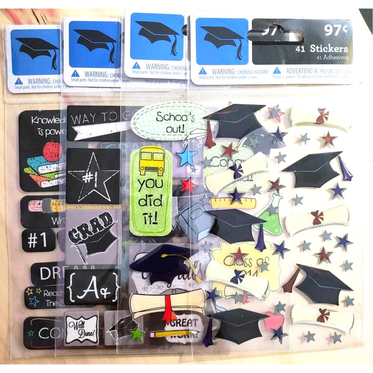 Bundle of 6 Packs Graduation Congrats Scrapbooking Stickers NEW - $15.00