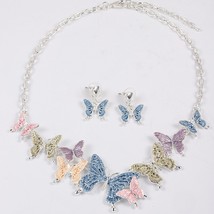 Cring Coco Butterfly Necklace Set Fashion European Necklaces Drop Earrings Weddi - £25.27 GBP