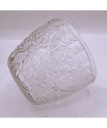 Clear Etched Glass Vase With Floral &amp; Holly Design KIG Indonesia - $130.61 MXN