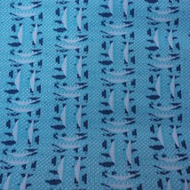 Tissu 1970&#39;s 1960&#39;s Bleu Motif Tissu Polyester 58 &quot; x96 &quot; - $78.69