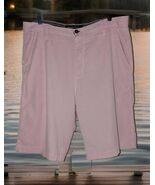 Paper Denim &amp; Cloth Mens 34 Flat Front Striped Shorts Pink White - $18.80