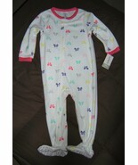 Carter&#39;s Girls 1 pc Fleece Footed Sleeper White pajamas Bows 24 Months 24M - €6,02 EUR