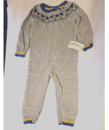 Cat &amp; Jack Baby One Piece Pant Suit Romper Gray Long Sleeve 12 Months - £11.88 GBP