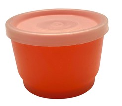 Vtg Tupperware Small Storage Cup Bowl 1229-15 Orange with Lid  - £7.97 GBP