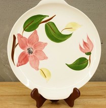Vintage China Handled Cake Plate Stetson Rio Pink Flowers Green Leaves 10.5&quot; - £22.61 GBP