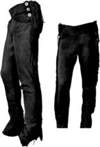 Men&#39;s American Western Wear Soft Buckskin Ragged Leather Pants with Frin... - $88.77+