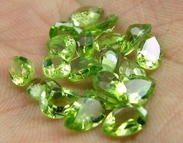 9ct 20pc Lot Natural Green Peridot Pear6X4mm Faceted Gemstones - £31.57 GBP