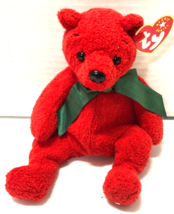 Ty Beanie Babies MISTLETOE Red Bear 9&quot; Plush - $150.76 MXN