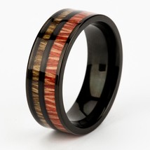 Wooden Titanium Ring Men and Women Handmade Personality Wedding Rings Party Jewe - £57.60 GBP