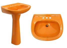 Mexican Talavera Pedestal Sink Handcrafted Ceramic - Mostaza - - $11,222.06 MXN