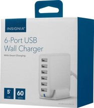 New Insignia 60W 6-Port Usb Wall Charger With Smart Charging White - £18.75 GBP
