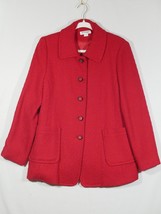 Vintage Wool Blend Jacket Size XL Red Lined Blazer Made In Korea - £22.52 GBP