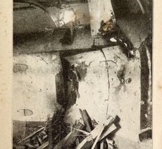 1914 WW1 Print Shell Damage On Battleship Antique Military Period Collec... - £30.08 GBP
