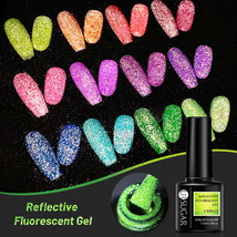 UR SUGAR Dark Flashy Reflective Neon Disco Glitter Gel Nail Polish Soak ... - $7.99