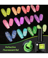 UR SUGAR Dark Flashy Reflective Neon Disco Glitter Gel Nail Polish Soak ... - £6.26 GBP