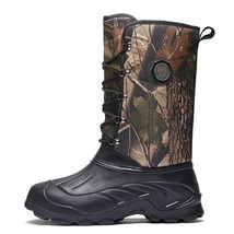 Winter Boots For Men Mid-calf Fishing Boots Plush Warm Snow Boots Men Water Proo - £41.64 GBP