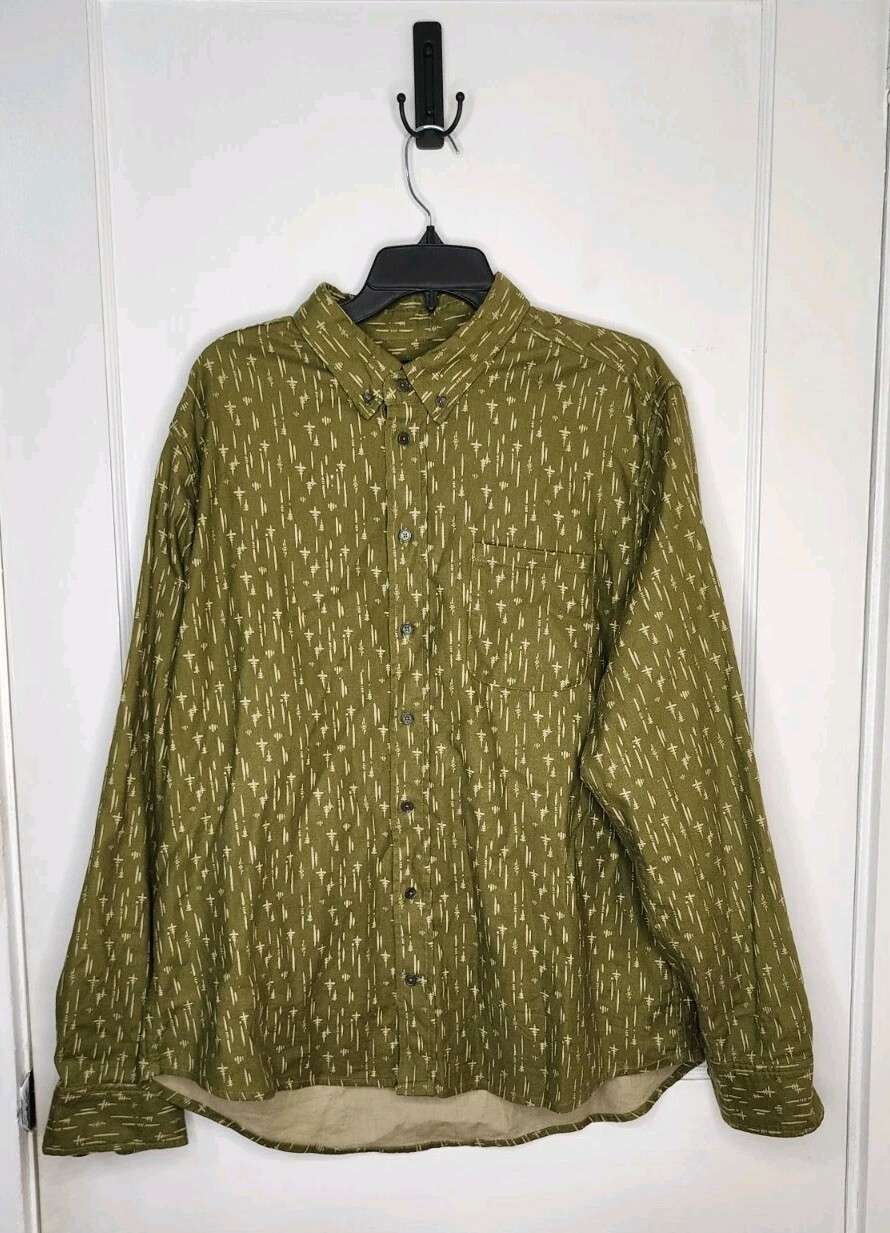 United By Blue Men&#39;s Elkridge Button Down Shirt Rainfall Olive Mens Size XL - $30.00